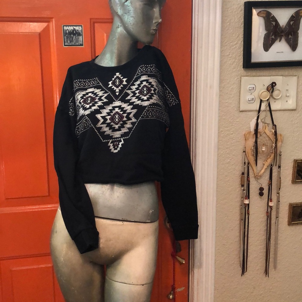 Crop top long sleeve thin sweatshirt